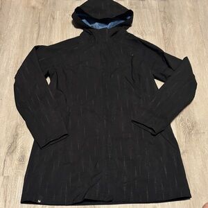 Women's Black Hooded Raincoat